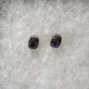 Iridescent Rectangular Stud Earrings
